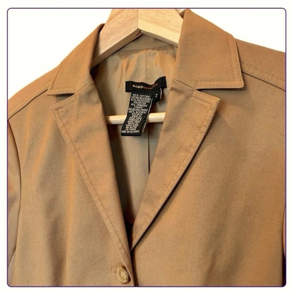 Vintage late 90s BCBG Max Azria tan button front Jacket lined stretch women’s 2 - Picture 5 of 7